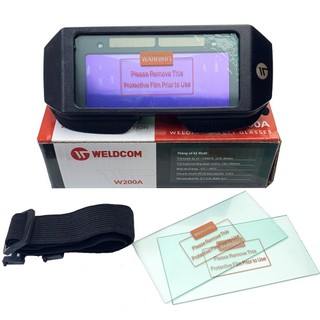 mắt kính hàn cơ khí Weldcom W200A - kính dùng cho hàn xì, hàn que, hàn tig, hàn mig