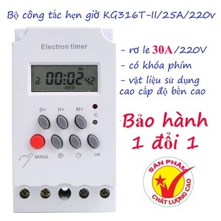Công tắc hẹn giờ Kg316T-II/25A/220V khóa phím, bộ hẹn giờ bật tắt thiết bị điện, hẹn giờ bật tắt tự động