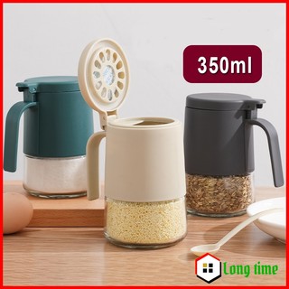 Hũ đựng gia vị thuỷ tinh kèm muỗng có gioăng silicon chống ẩm