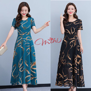 Váy nữ trung niên cho mẹ Họa Tiết V4b - Áo đầm kiểu thời trang cho người lớn tuổi trung tuổi U40 U50 đẹp giá rẻ Bigsize