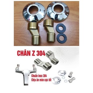 Bộ 2 chân quỳ chữ Z Đồng Thau/ Inox 304 dùng cho củ sen nóng lạnh
