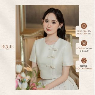 Beautebyv - áo nữ tafta ngắn tay dáng croptop dothy