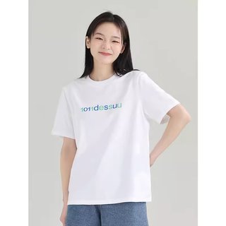 Áo phông ngắn tay Dessuu cổ tròn họa tiết in chữ