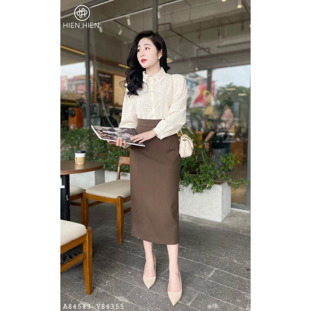 Chân váy bút chì công sở Nahi.vn dáng dài 80cm qua gối NH23