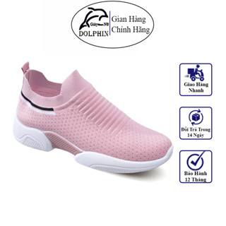  Giày Lười Vải Nữ Dáng Thể Thao Dophin DP63 Giày Mọi Vải Nữ Dáng Slipon Đế Độn Cao Cấp 4 Màu Đế Cao Su Siêu Nhẹ Êm Chân 