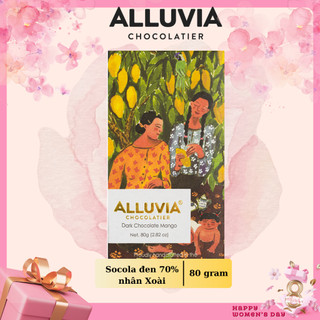 Socola đen nguyên chất Alluvia cacao 70% nhân Xoài đắng vừa ít ngọt, Alluvia Dark chocolate Mango