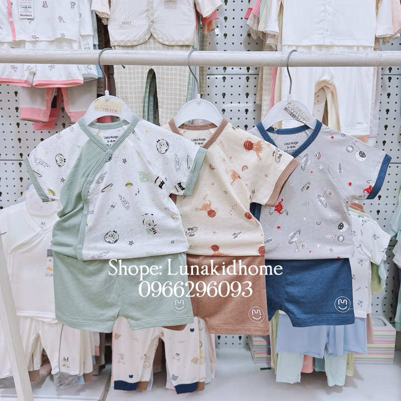 -Bộ cộc tay cài chéo cho bé trai, bé gái