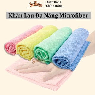Khăn lau xe ô tô chuyên dụng microfiber 4 màu 40x38cm - khăn lau xe siêu thấm hút dùng lau kính, xe máy, khăn lau bếp