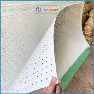 Tấm thép đục lỗ cài móc treo, tấm tôn lỗ tròn làm kệ treo HTD