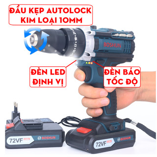 MÁY KHOAN CHẠY PIN 72V - 2 LOẠI - KÈM PHỤ KIỆN - LÕI ĐỒNG CÓ ĐẢO CHIỀU - KHOAN, BẮT VÍT