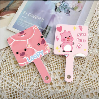 Gương Trang Điểm Cầm Tay Mini Hình Vuông Hình Loopy Kuromi Màu Hồng Dễ Thương