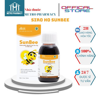 Siro ho Sunbee-Thành phần thảo mộc và keo ong-Hỗ trợ giảm ho, giảm đờm, bổ phế-Dung tích 100ml
