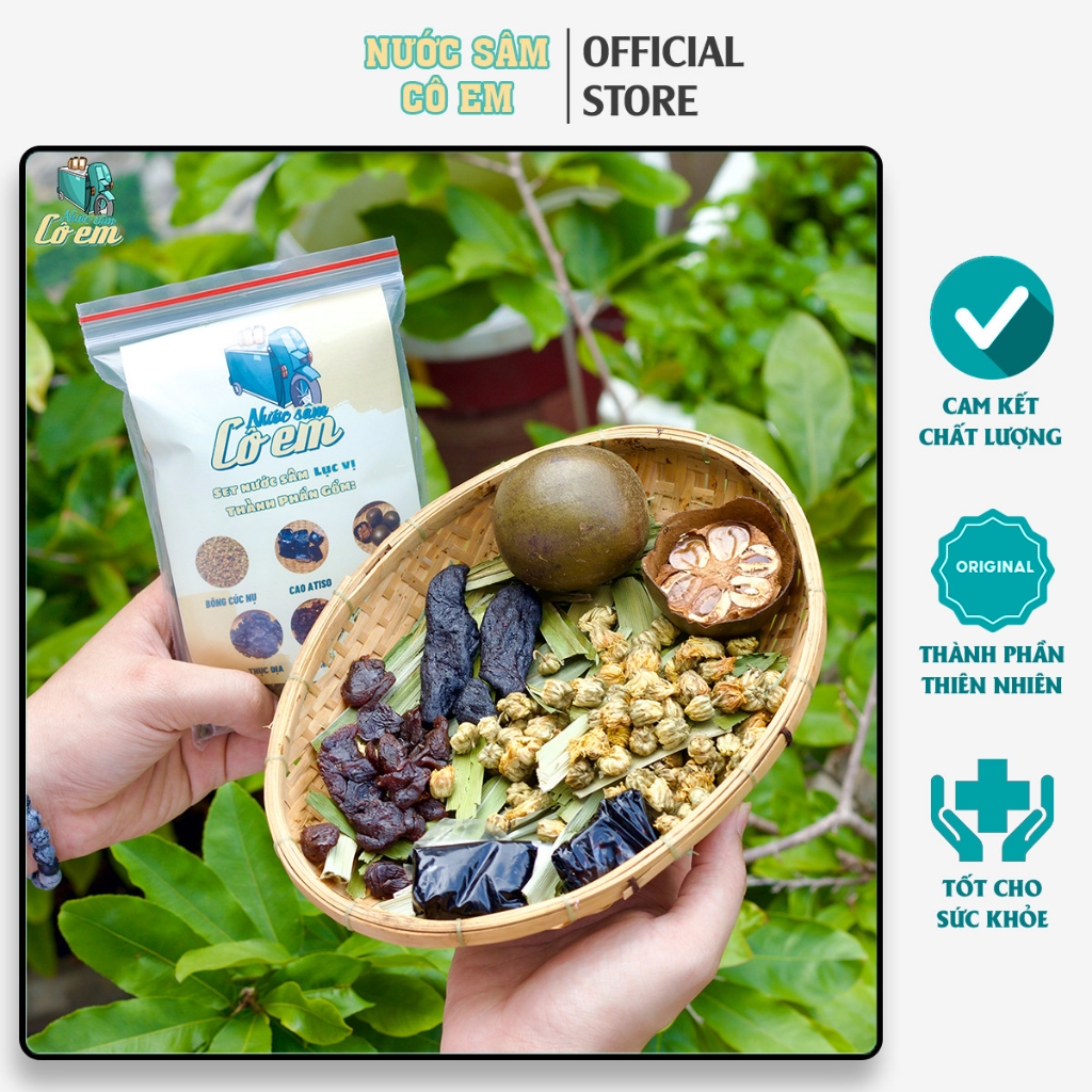 Set nguyên liêu nấu nước sâm lục vị thanh nhiệt nước sâm Cô Em - Mỗi set nấu 10l nước