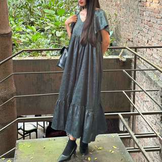 Fern Dress - Đầm lụa gấm xoè