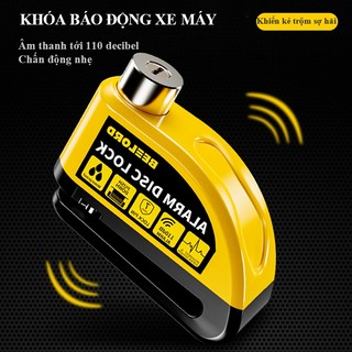 Khóa báo động chống trộm COACE Ổ khóa đĩa xe đạp kèm 2 chìa báo động chống trộm 110DB dành cho xe máy
