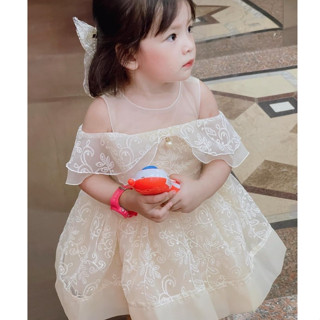 Váy Bé Gái - Đầm Ren Công Chúa Cho Bé Gái - Đầm/Váy Trễ Vai Bé Gái Siêu Dễ Thương