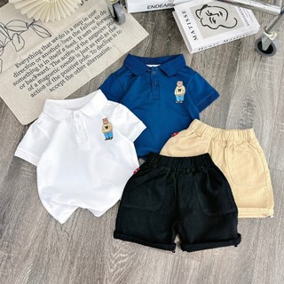 Bộ Cộc Tay Bé Trai - Set Áo Polo Cho Bé Trai - Bộ Bé Trai Mùa Hè Vải Mềm Mát Cho Bé Từ 10-30kg