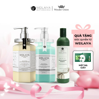 Bộ dầu gội đầu, dầu xả tóc Weilaiya chiết xuất nấm Truffle và chai dầu gội thảo dược gừng Weilaiya giúp ngăn rụng tóc