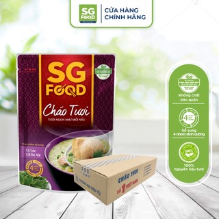 Thùng 30 gói Cháo Tươi Sài Gòn Food Cá Lóc Cải Bó Xôi Gói 240g