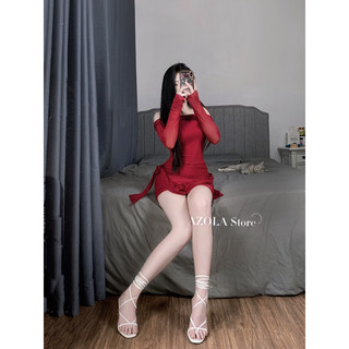 Đầm body trễ vai nhún eo hack dáng