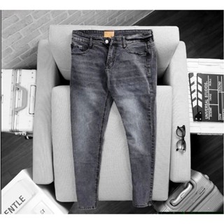 Quần Jean Nam Cao Cấp Rách Gối Co Dãn quần bò loang