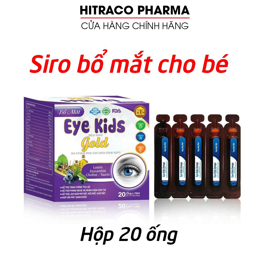 Siro bổ mắt Eye Kids Gold bổ sung Omega 369, Lutein giúp tăng thị lực, giảm khô mỏi mắt - 20 ống