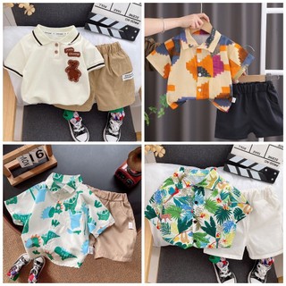Bộ Cộc Tay Bé Trai - Set Đồ Cho Bé Trai Đi Biển Đi Chơi - Set Sơ Mi Bé Trai Cực Đẹp