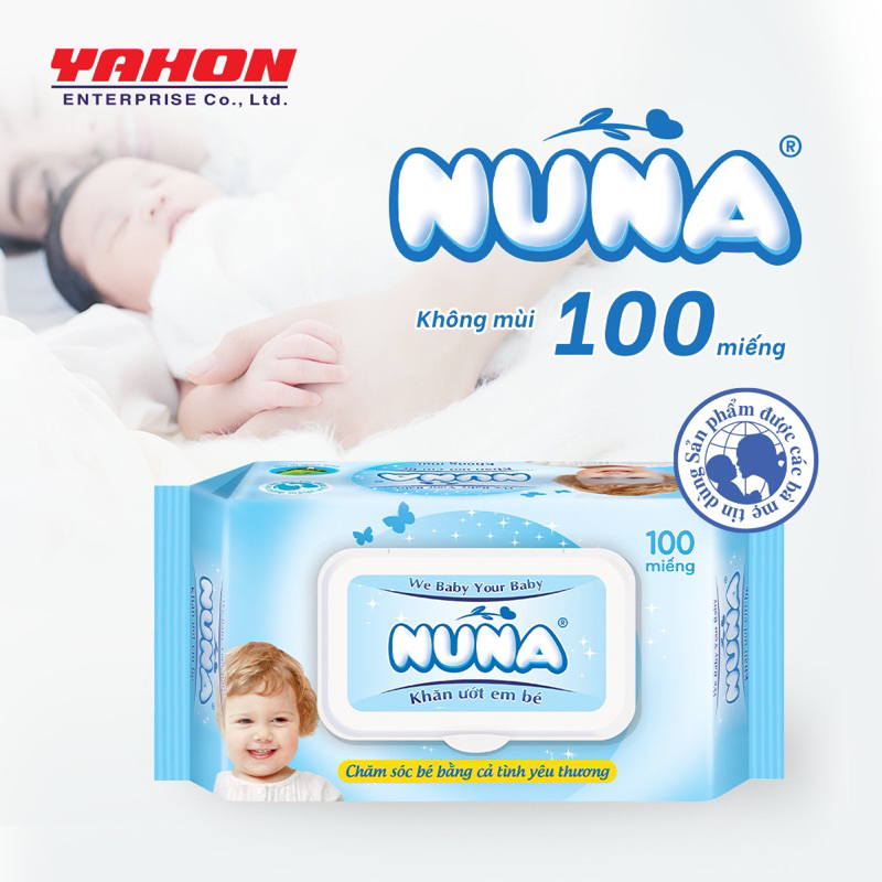 Khăn ướt NUNA ( 100 miếng ko mùi )