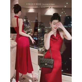 ĐẦM NỮ CỔ ĐỔ CHẤT TUYẾT NHUNG DÁNG DÀI ĐUÔI CÁ CỰC KÌ TONE DÁNG DÀNH CHO CÁC NÀNG