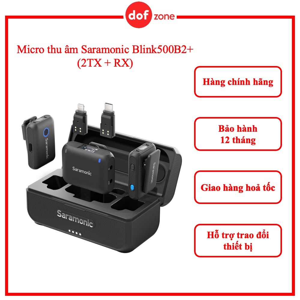 Micro thu âm Saramonic Blink 500 B2+ (2TX + RX) - Hàng chính hãng