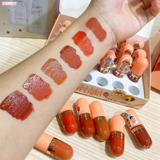 Set 6 son tint lì mùi bơ hình em bé kiss beauty thái lan