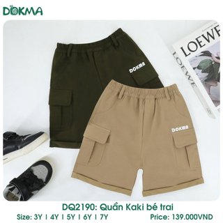 Quần ngố kaki, quần short kaki bé trai dokma dq1332/ dq2190