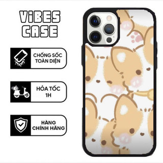 Ốp lưng iphone nhựa cứng chống va đập THEVIBES corgi