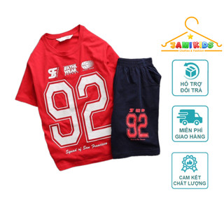 Bộ cộc bé trai jamikids size đại cồ, bộ đồ cotton bé trai 29-65kg max 1m7