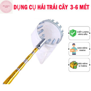 Sào Gậy 3M,4M,5M,6M,7M Rút Gọn 1,1M-1,6M Inox 304 Siêu Bền Giúp Hái Trái Cây Kèm Đầu Hái Quả