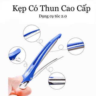 Kẹp vịt làm tóc Cao Cấp có thun chống gẫy tóc (vỉ 6 chiếc)
