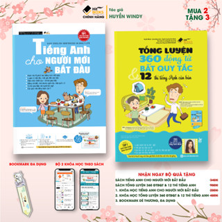 COMBO sách Tiếng Anh cho người mới bắt đầu & 360 Động từ bất quy tắc - TẶNG KÈM KHOÁ HỌC CHI TIẾT tác giả HUYỀN WINDY