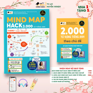 COMBO 2 Sách Mindmap Hack 3000 Từ tiếng Anh và Tự học 2000 Từ vựng Tiếng Anh - TẶNG KÈM KHOÁ HỌC CHI TIẾT