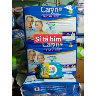 Tã dán người lớn Caryn XL 40 miếng vòng hong 86-135cm , tã dán người già