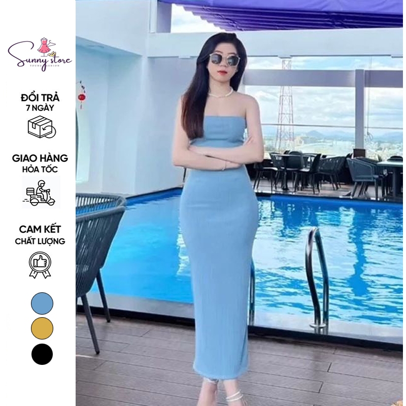 Đầm body cúp ngực dáng dài có mút (LV192)