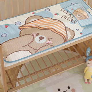Chiếu điều hoà cao su non tặng kèm gối cho bé in hình 5d baby bear