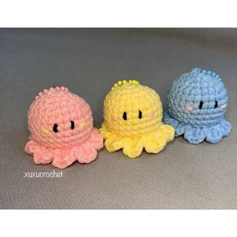 móc khoá bạch tuộc len (handmade)