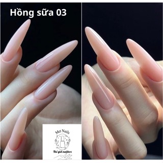 (Tặng hộp, keo MxBon) Nail Box thiết kế đơn giản sơn thạch màu trong trẻo pastel trơn