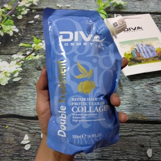 Diva - dầu hấp ủ dưỡng ẩm phục hồi siêu mềm mượt diva collagen 500ml