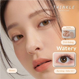 Kính áp tròng Lens nâu trong mắt ướt Watery Brown