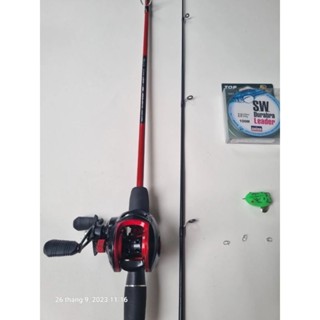 Bộ cần câu lure đỏ Rise Spin 1m65 1m8 2m1 máy đứng và ngang tặng kèm phụ kiện Đi Câu