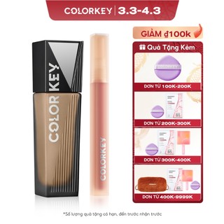 Combo 1 chai Kem Nền Kiềm Dầu 30g và 2 son COLORKEY Watery Tint Không Dính Cốc 1.8g