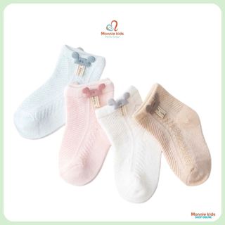 Tất lưới Mickey cao cổ cho bé sơ sinh, vớ tất chân co giãn cho bé trai gái - Monnie Kids
