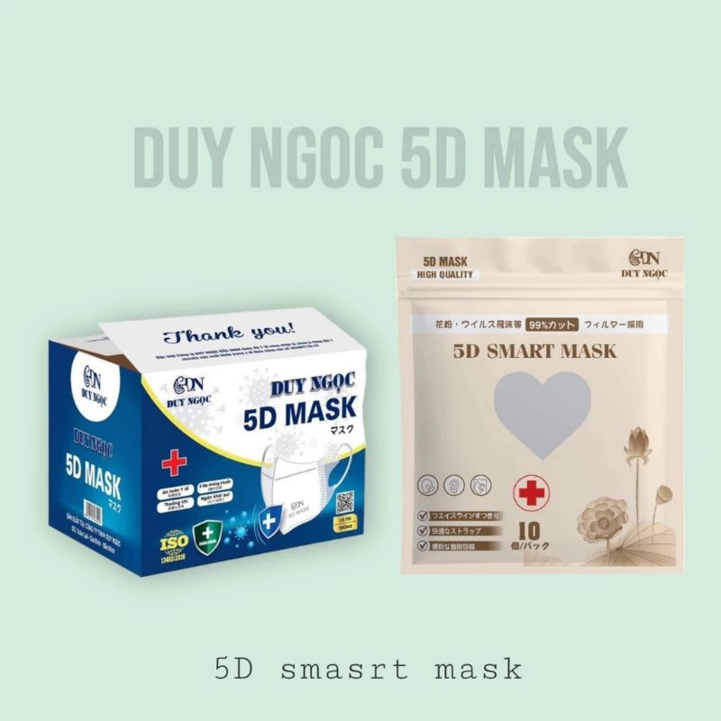 Khẩu Trang 5D Duy Ngọc Kháng Khuẩn Thùng 100 cái