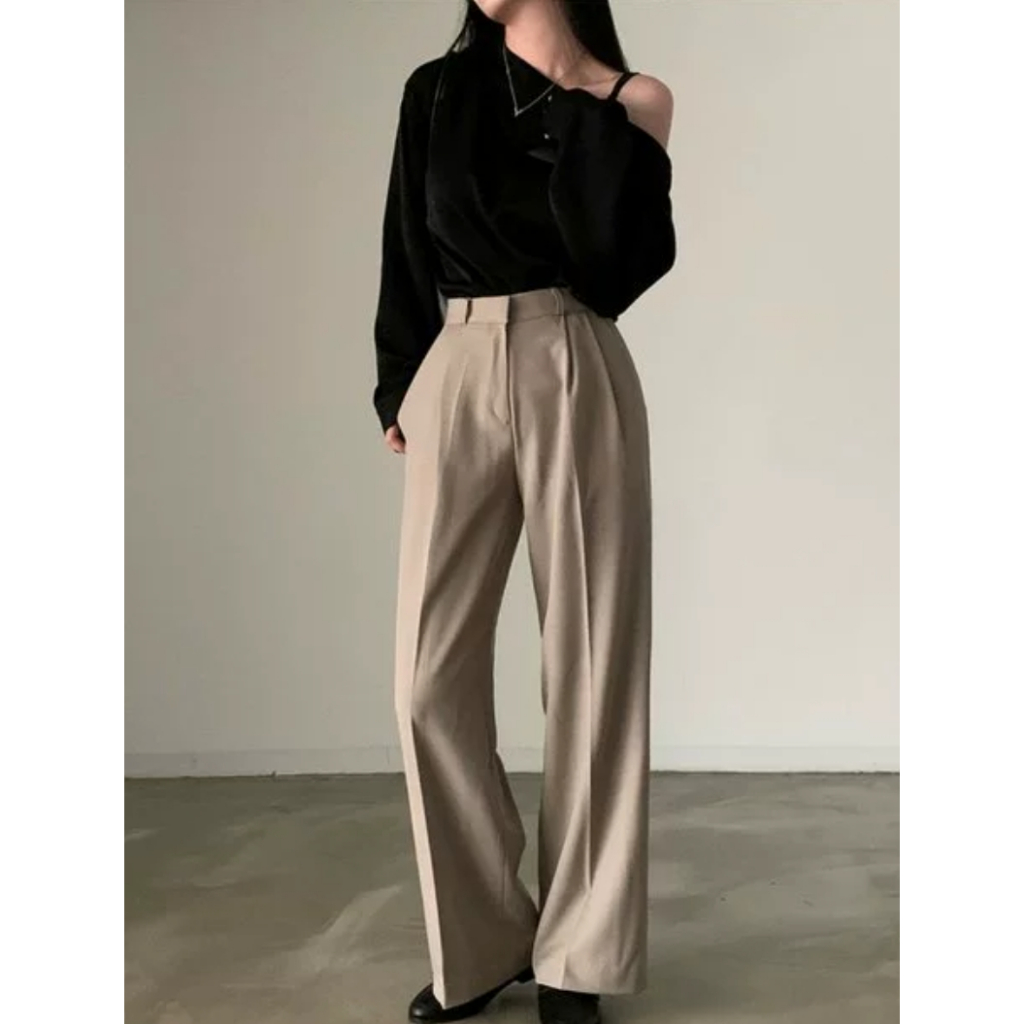 Áo lệch vai trễ vai sơ mi dáng rộng phong cách Hàn Quốc phù hợp đi học đi chơi đi làm | BigBuy360 - bigbuy360.vn